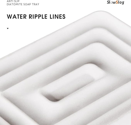 1 Pack Diatomite Soap Dish Holder, Quick Dry Stone Bath Tray, Diatomaceous - Image 2