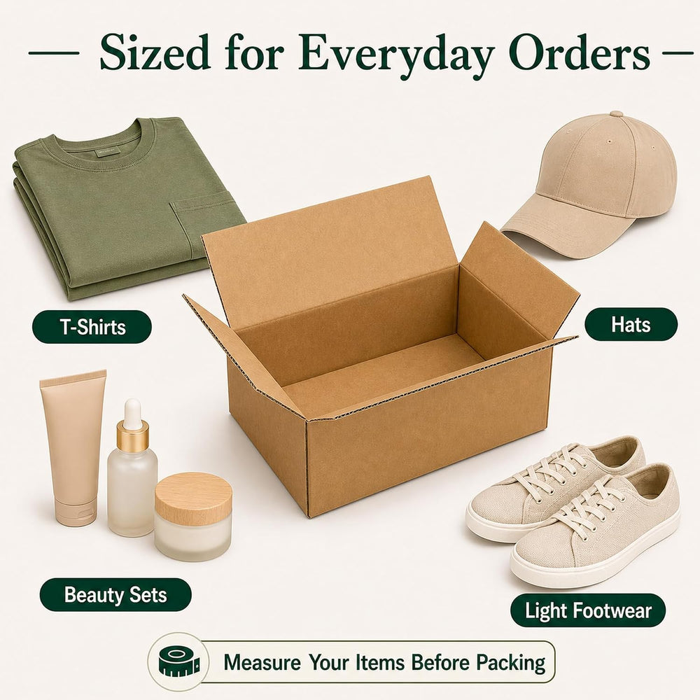 10x8x6 Brown Kraft Shipping Boxes for Small Business, 20 Pack