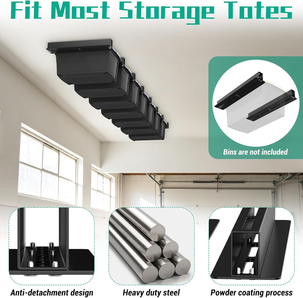 Linone Ceiling Storage Rack, 16 Inch, 8 Sets for 7 Bins