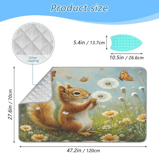 Butterfly Squirrel Dandelion Ironing Mat Thickened Ironing Blanket Travel - Image 2