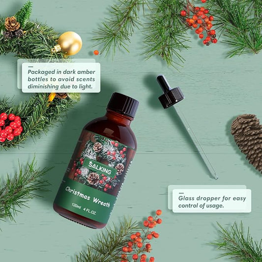 SALKING Christmas Wreath Fragrance Oil, 120ml Premium Essential Oils - Image 2