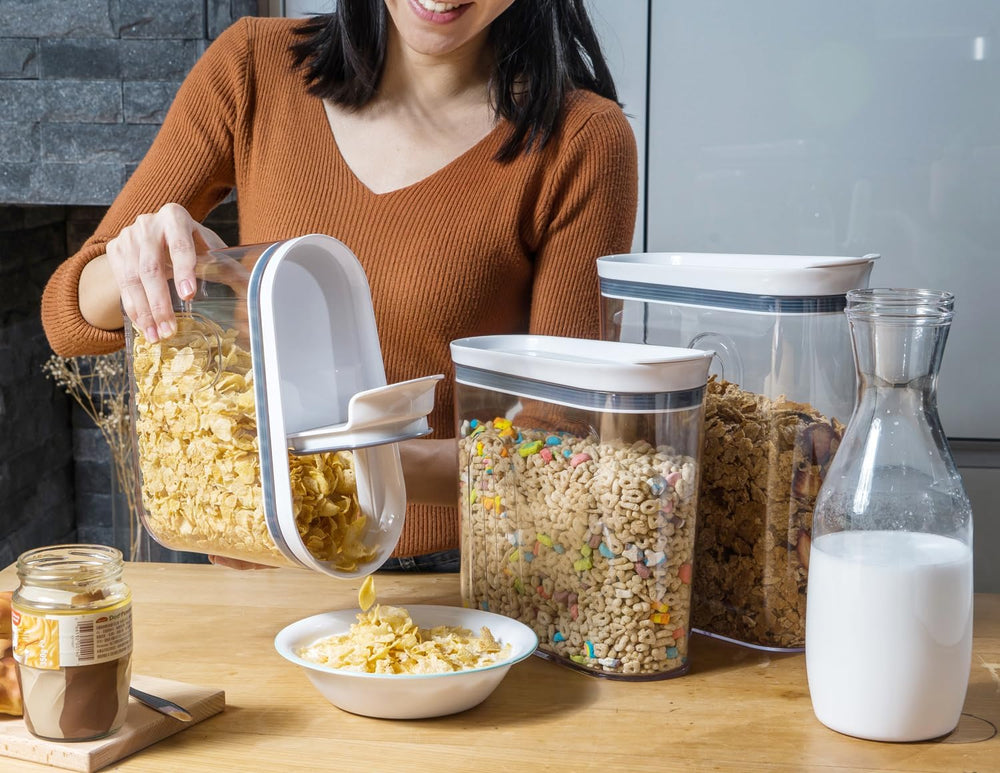 Felli Airtight Cereal Containers 3.3 Qt, Stackable BPA-Free Acrylic Cereal Di...