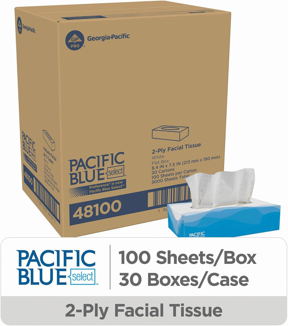 Georgia-Pacific, Pacific Blue Select Facial Tissue (48100), 2-Ply, 100 Sheets...