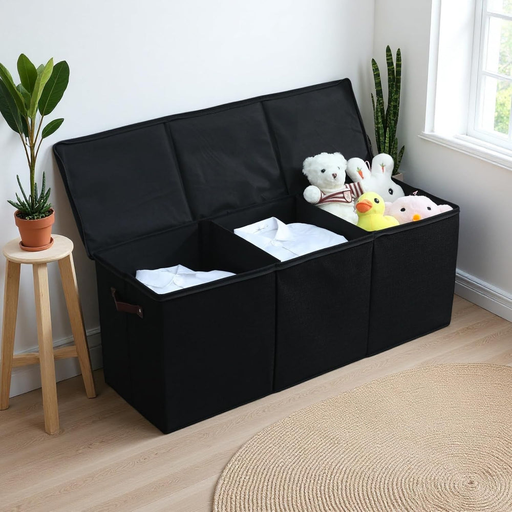 Extra Large Storage Box with Zippered Lid 130L Jumbo Basket Bin