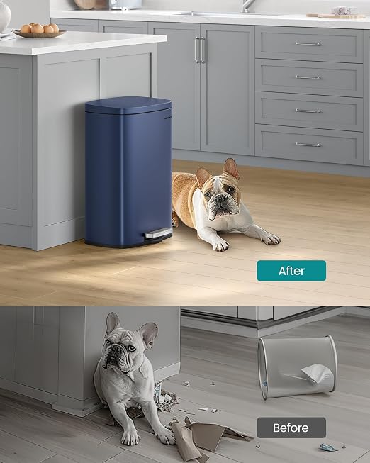 SONGMICS 13 Gallon Trash Can, Stainless Steel Kitchen Garbage Can, Recycling or - Image 8