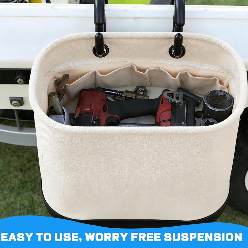 Canvas Bucket Bag, Aerial Oval Tool Bucket With Hooks & 15 Pockets, Oval ...