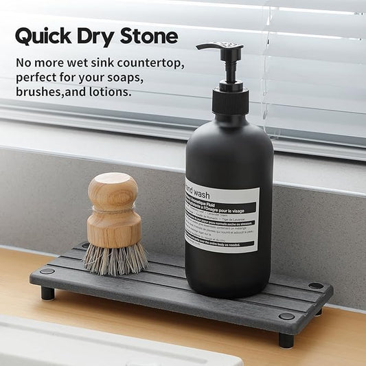 Sink Caddy Kitchen Sink Organizer, Water Absorbing Stone Tray - Image 2