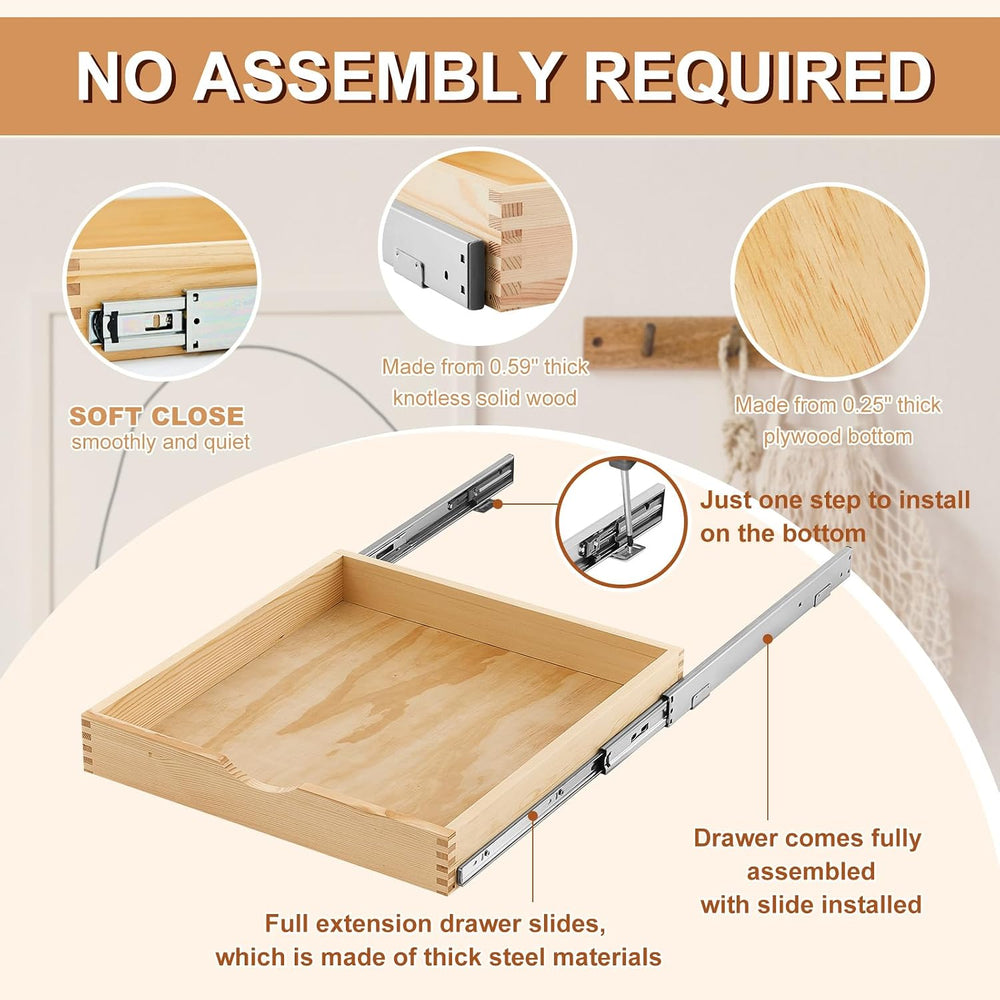 Menkxi 2 Set Wooden Pull out Cabinet Organizer Fully Assembled Slide out Pant...