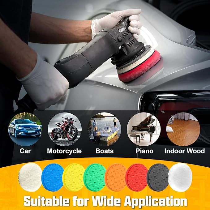 7.5 Inch Buffing Polishing Pads, Car Compound Buffing Sponge Pads and Woolen - Image 7