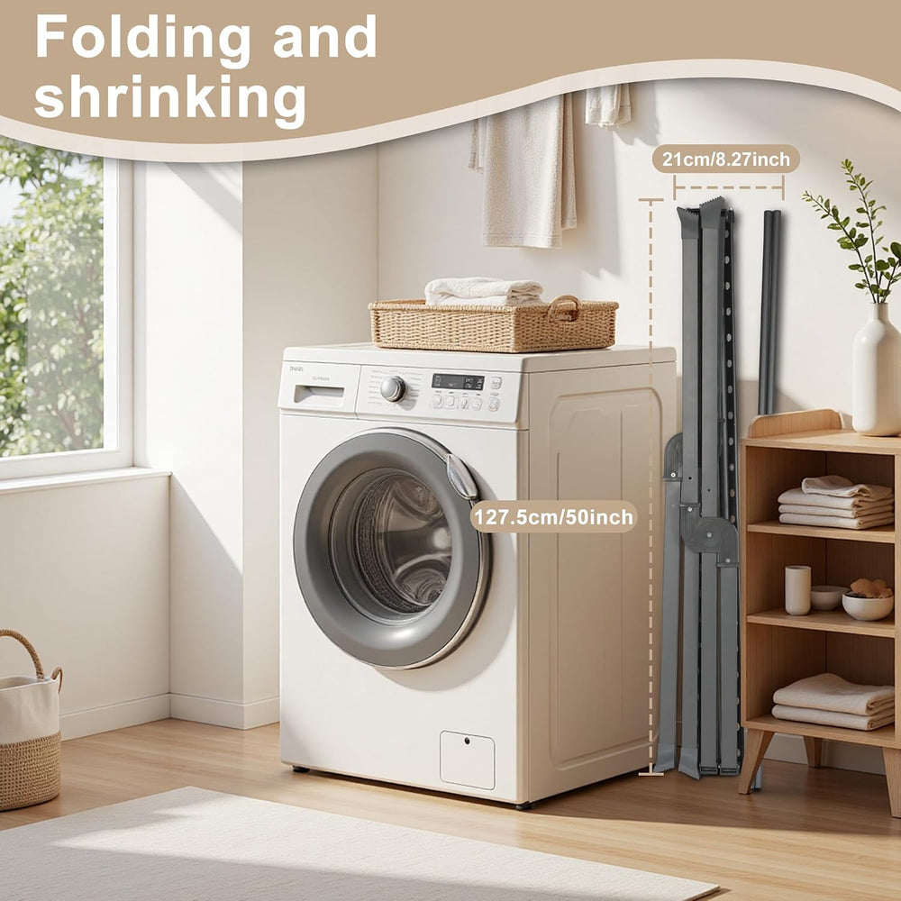 50.3-91.3 Inches Clothes Drying Rack, Aluminum Alloy Clothes Drying Rack, Adj...