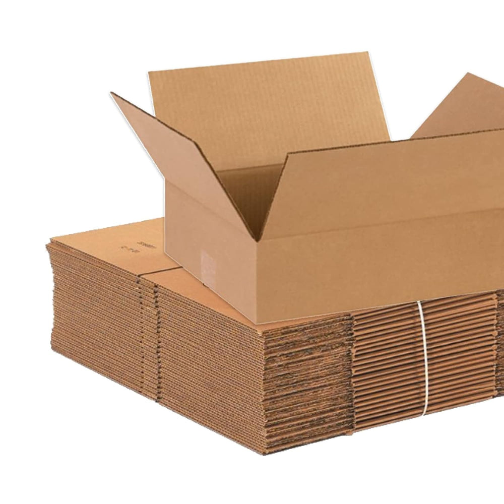 BOX USA Shipping Boxes Flat 14"L x 12"W x 4"H 25-Pack - Corrug...