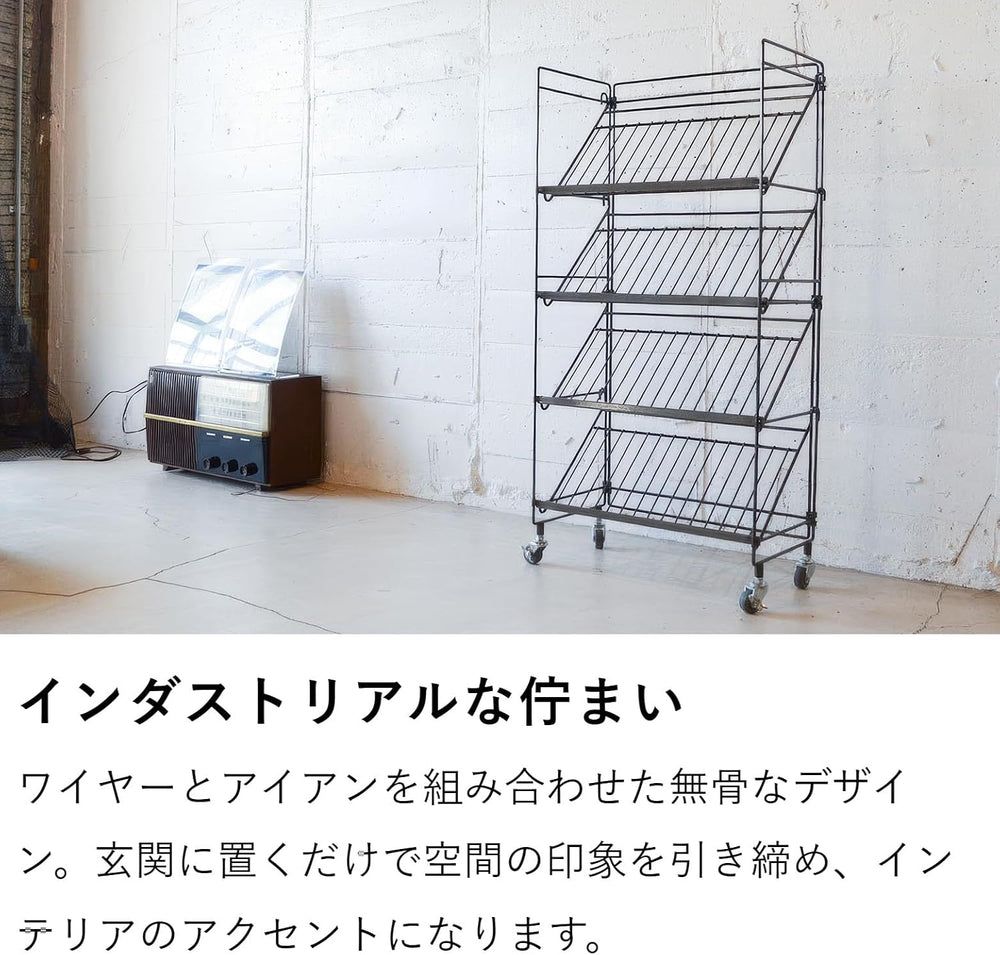 COLLEND WW-WSR Wire Shoe Rack, Black