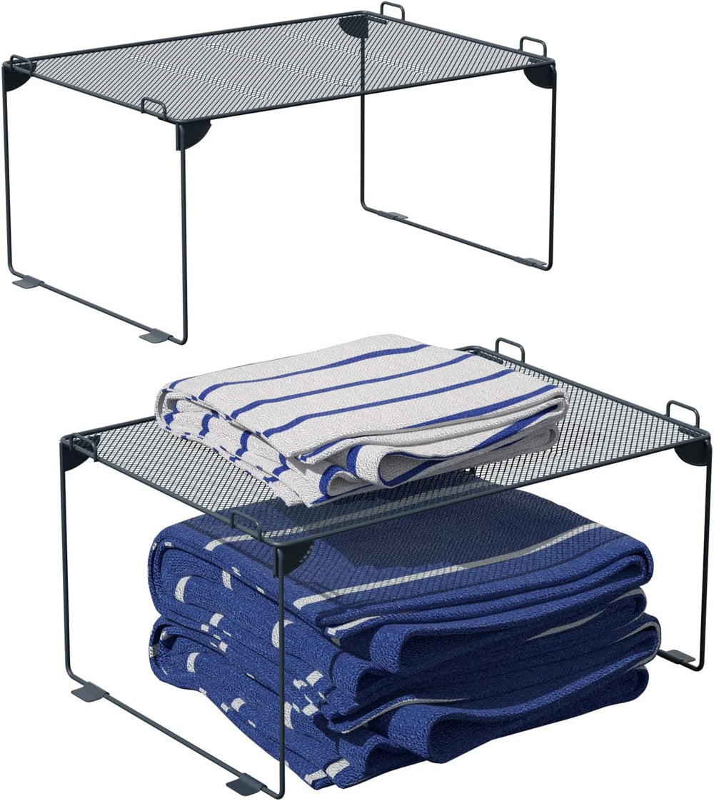 Neudeco Shelf Organizer, Gray, 2 Pack