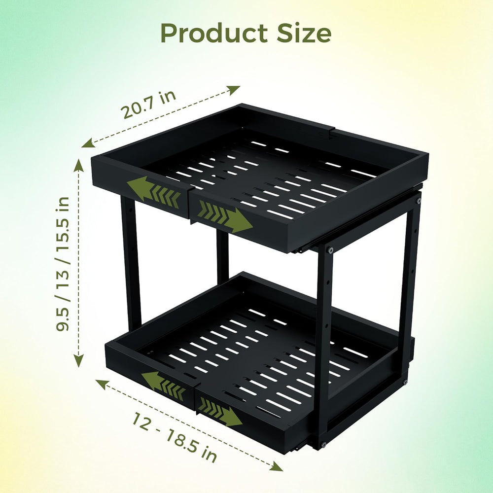 Abalter Expandable Pull Out Cabinet Organizer(12-18.5" W x 21" D), ...