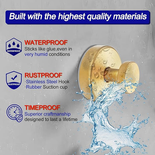 Suction Cup Hooks for Shower, Removable Towel Hooks for Bathroom Window Glass - Image 2