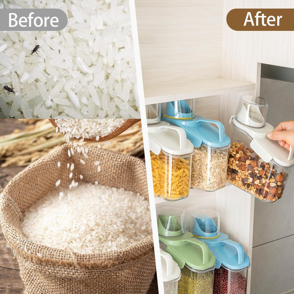 LANGMINGDE 3 Pieces Cereal Containers Storage, 51fl.oz/1.5L Compact Crystal C...
