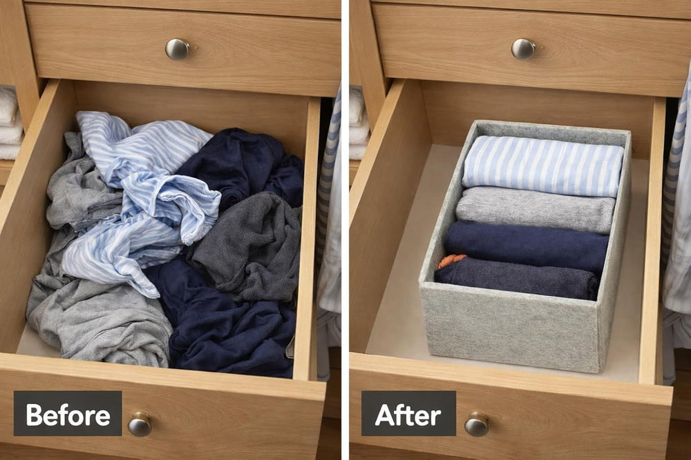 YBM HOME Clothes Drawer Organizer - Set of 2 Drawer Organizers for Bra, Under...