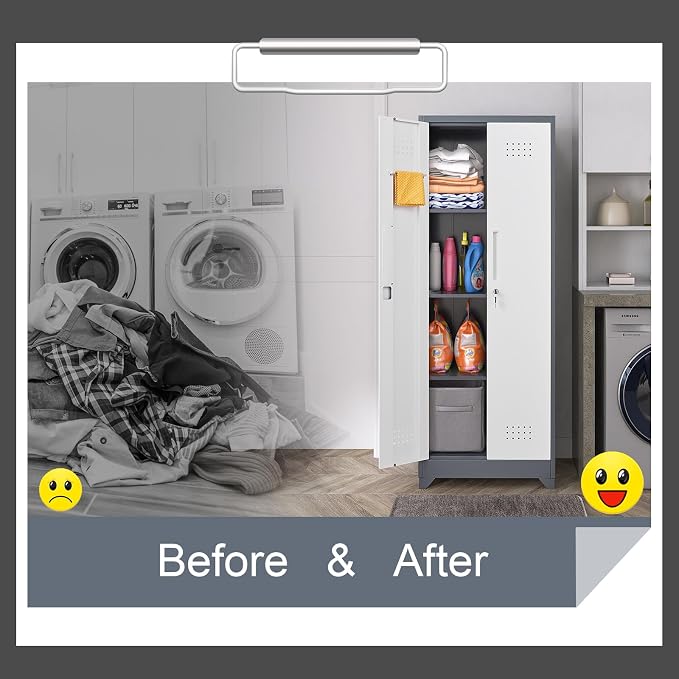 Broom Closet, Metal Storage Cabinet - Image 9
