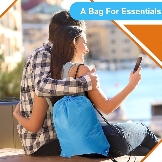 Shappy 100 Pieces Drawstring Bag Gym Portable String Sack Backpacks Polyester - Image 6