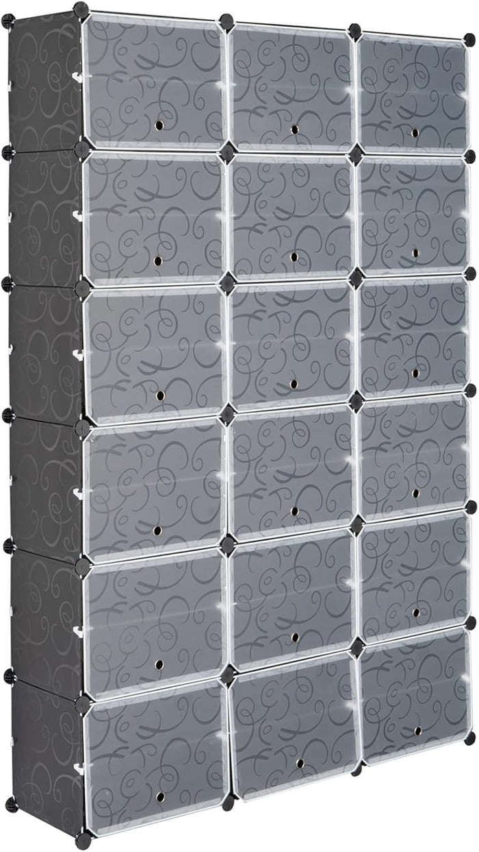 12 Tier Portable Shoe Cabinet, 72 Pair Shoe Rack Organizer, Black