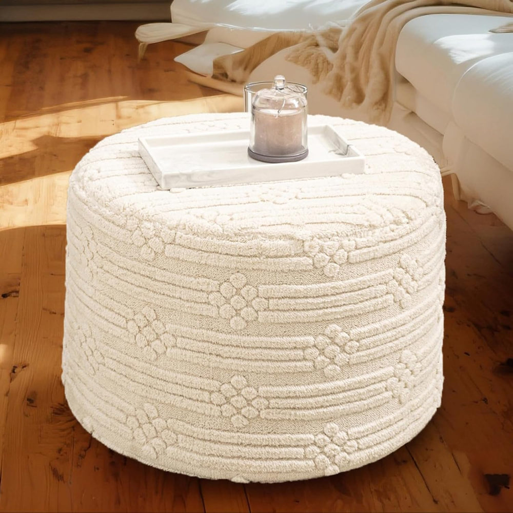Asuprui Ottoman Foot Rest,Linen,All-in-one Foam Pouf Footstool 20x14 in
