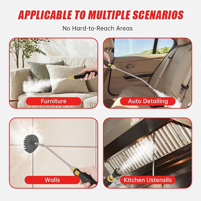 Handheld Steam Cleaner, 2500W Portable High Temp Bathroom Power Steamer - Image 8