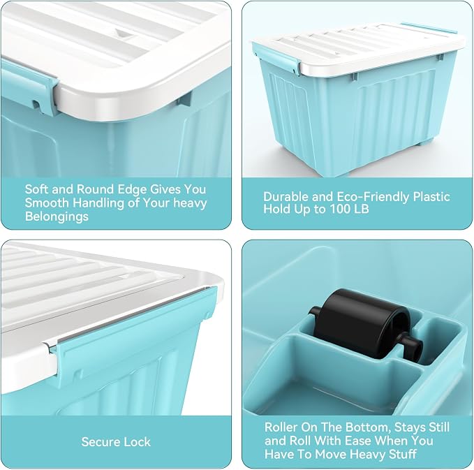 Nazhura 97 Quart Plastic Storage Bin, Stackable and Nestable Storage Boxes - Image 8