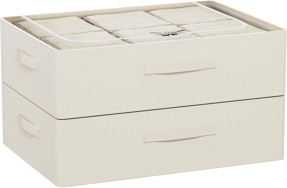 CYhom Under Bed Storage Bins Frame Storage Box Oxford Fabric Sturdy Underbed ...