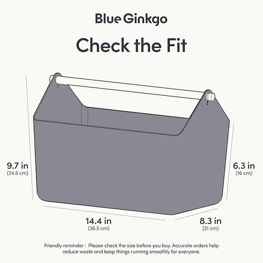 BLUE GINKGO Large Storage Basket – Plastic Caddy - Image 2