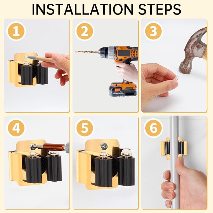 4pcs Anti-Slip Broom and Mop Holder, Wall Mounted Utility Rack - Image 7