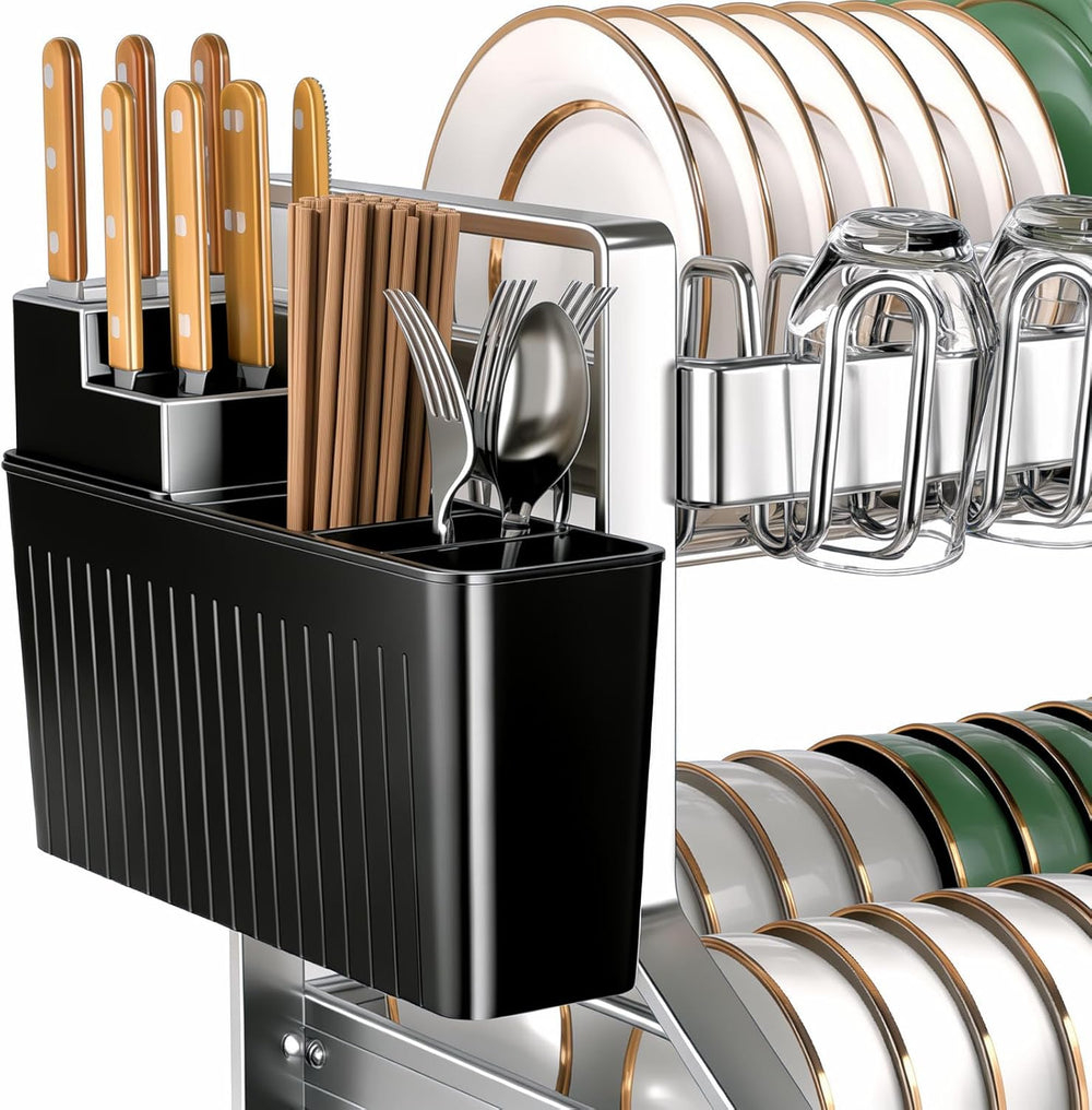 Fandian Dish Drying Rack 2 Tier Dish Racks for Kitchen Counter and Sink, Larg...