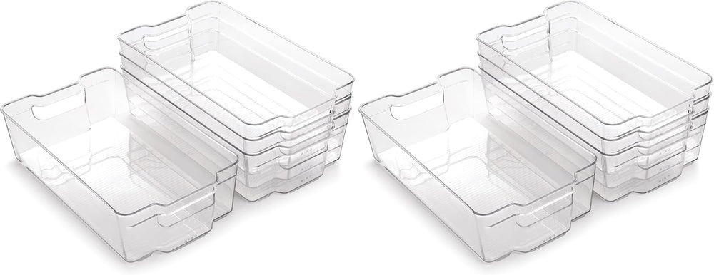 BINO | Stackable Storage Bins, X-Large - 8 Pack | THE STACKER COLLECTION | Cl...