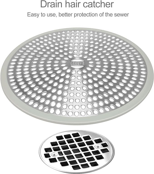 LEKEYE Shower Drain Hair Catcher | Strainer | Shower Stall Drain Cover | - Image 2