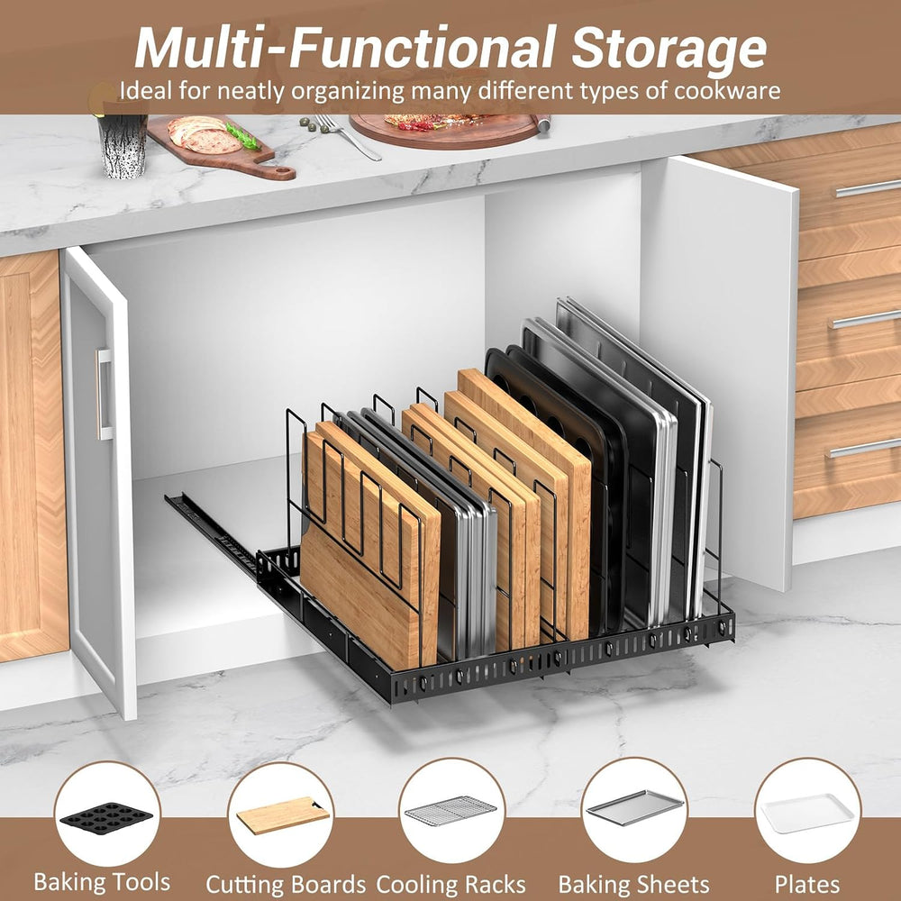 Housolution Pull Out Baking Tray and Cookie Sheet Cutting Board Organizer