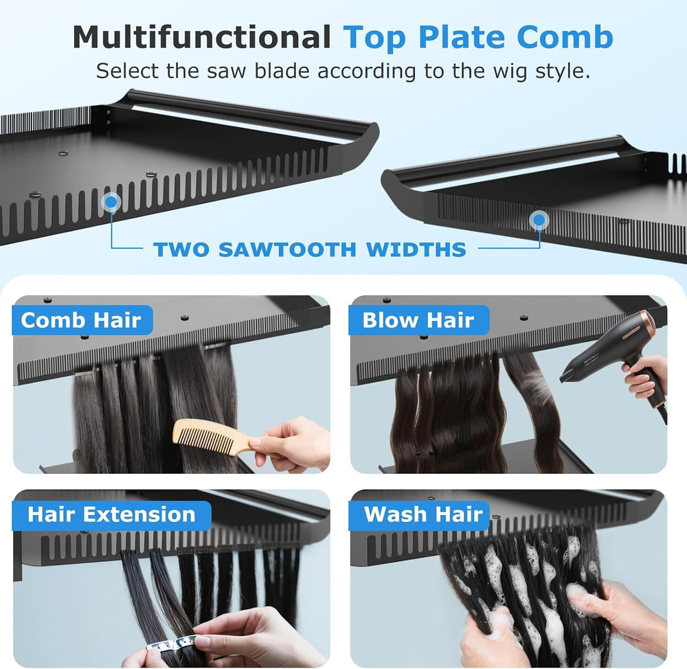 Hairstylist Tray on Wheels, Rolling Salon Tray with Holder and Hair Separator...