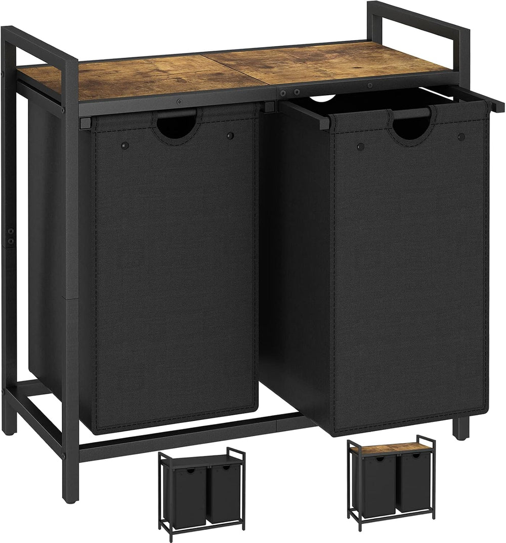 LAATOOREE Laundry Hamper, Two-Color 2 × 48L Laundry Basket with 2 Removable L...