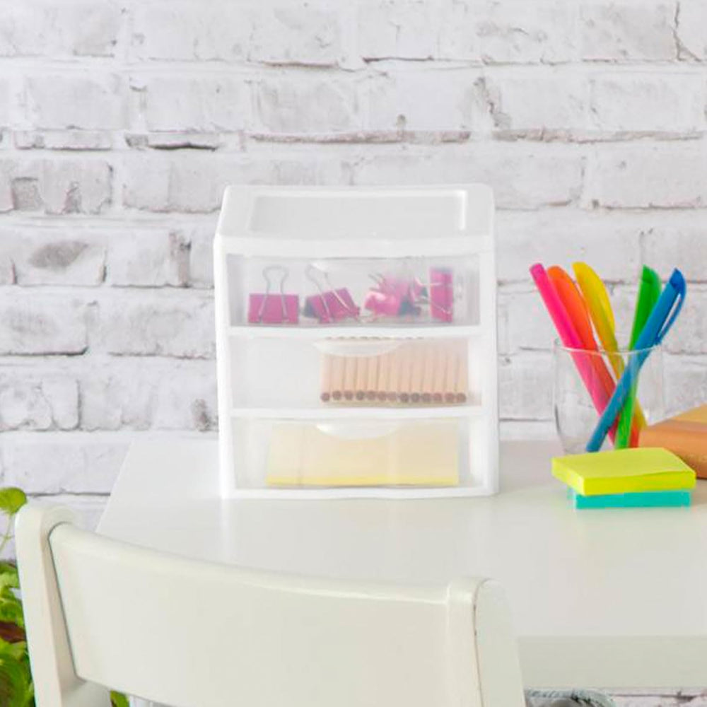 Sterilite Clearview 3-Drawer Cart Small Plastic Storage Organizer, 18-Pack