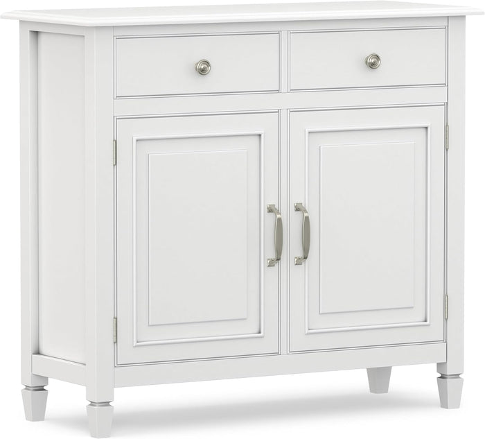 SIMPLIHOME Connaught 40" Wide Solid Wood Storage Cabinet in White