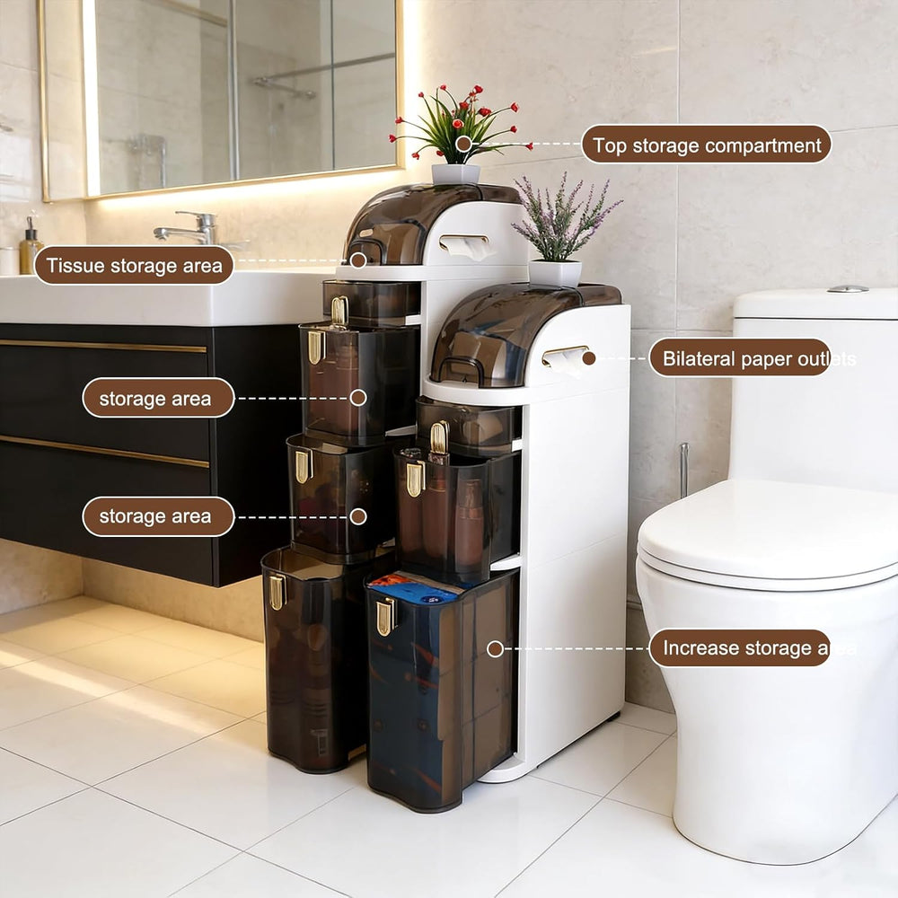 Narrow Gap Cabinet, Large Capacity, Waterproof, No Assembly