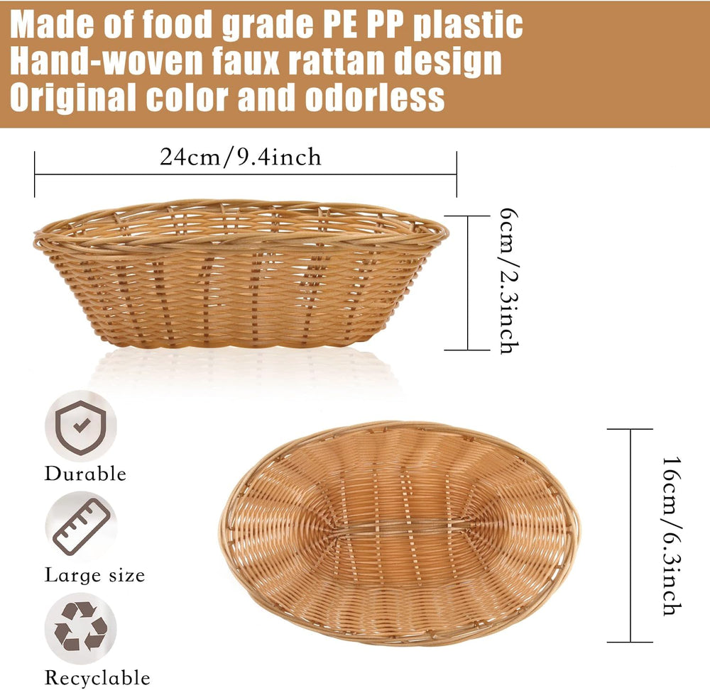 Plastic Oval Basket,16 Pack Small Fruit Bread Basket Food Storage Basket Bin ...