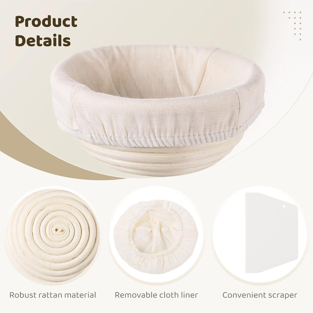 Mini Banneton Basket, Pack of 10 Proofing Basket, Banneton Bread Proofing Bas...