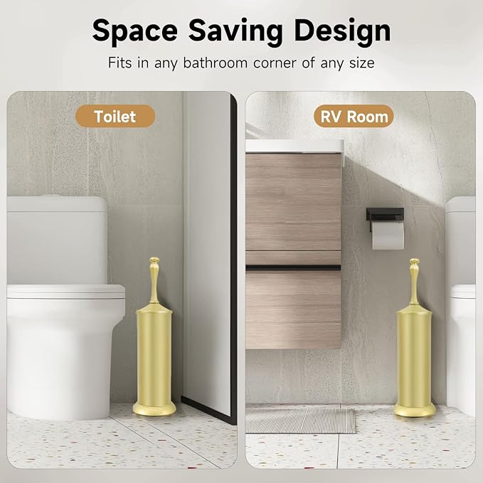 Gold Toilet Brush and Holder,Extra Long Handled Toilet Brush - Image 7