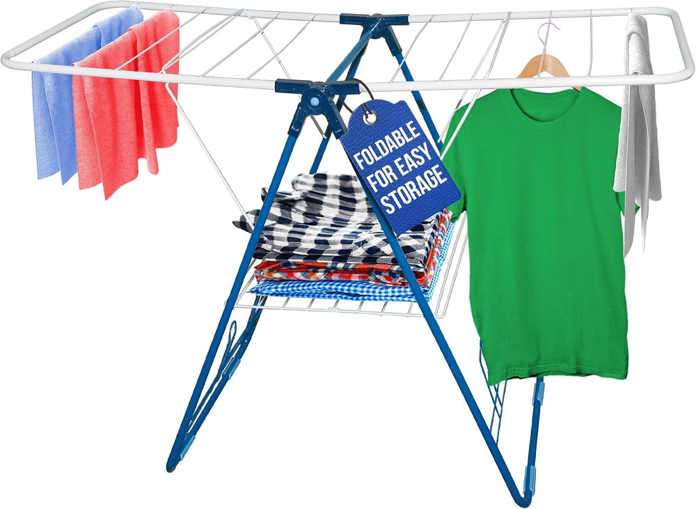 Strata Gullwing Clothes Drying Rack - White and Blue