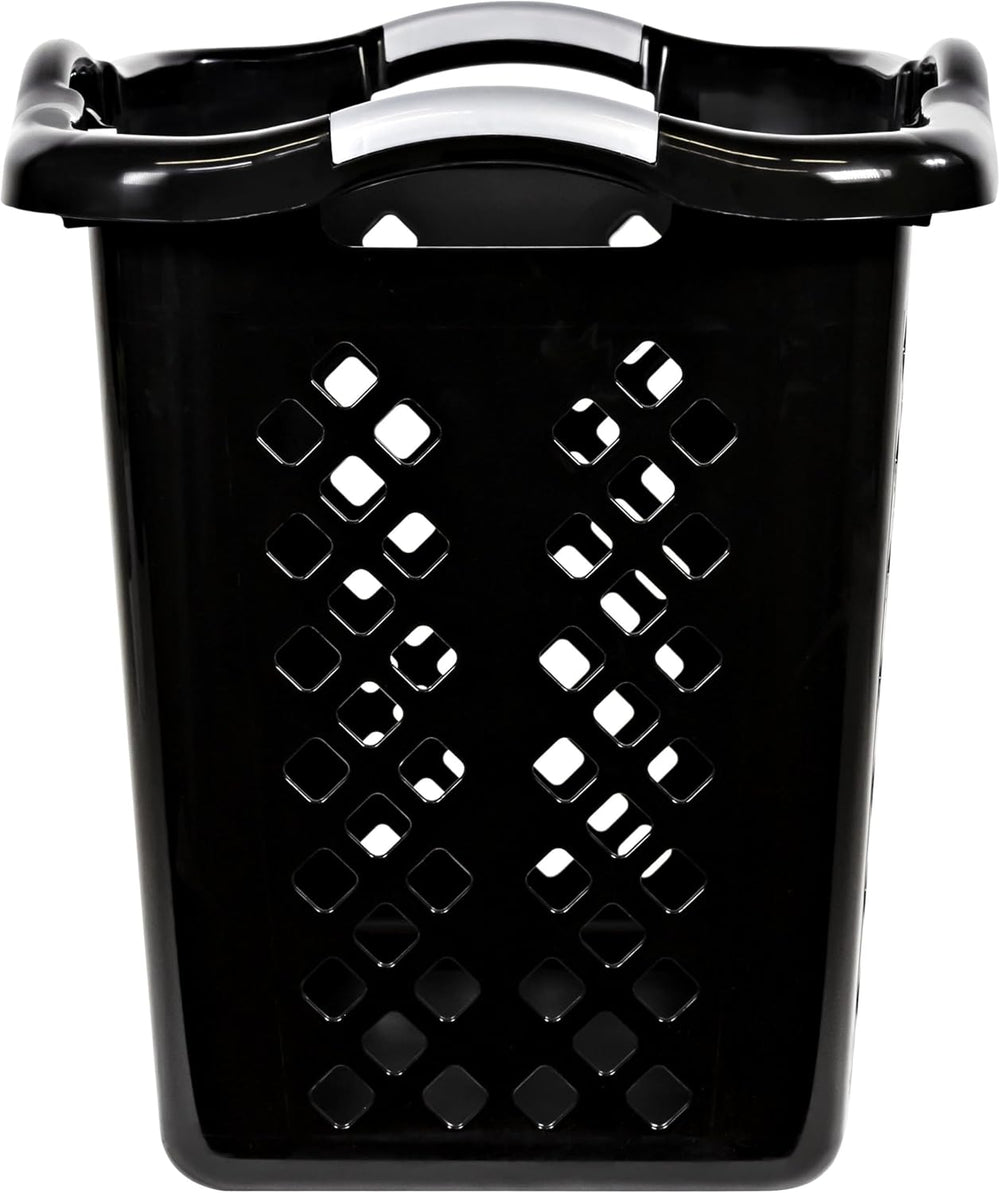 2-Pack 2 Bushel Plastic Laundry Basket, Black