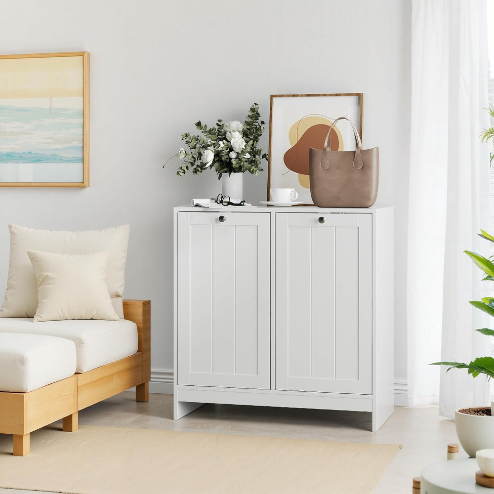 Laundry Hamper Cabinet Double Tilt Out Laundry Hamper 11.8 Gallon Hidden Laun...