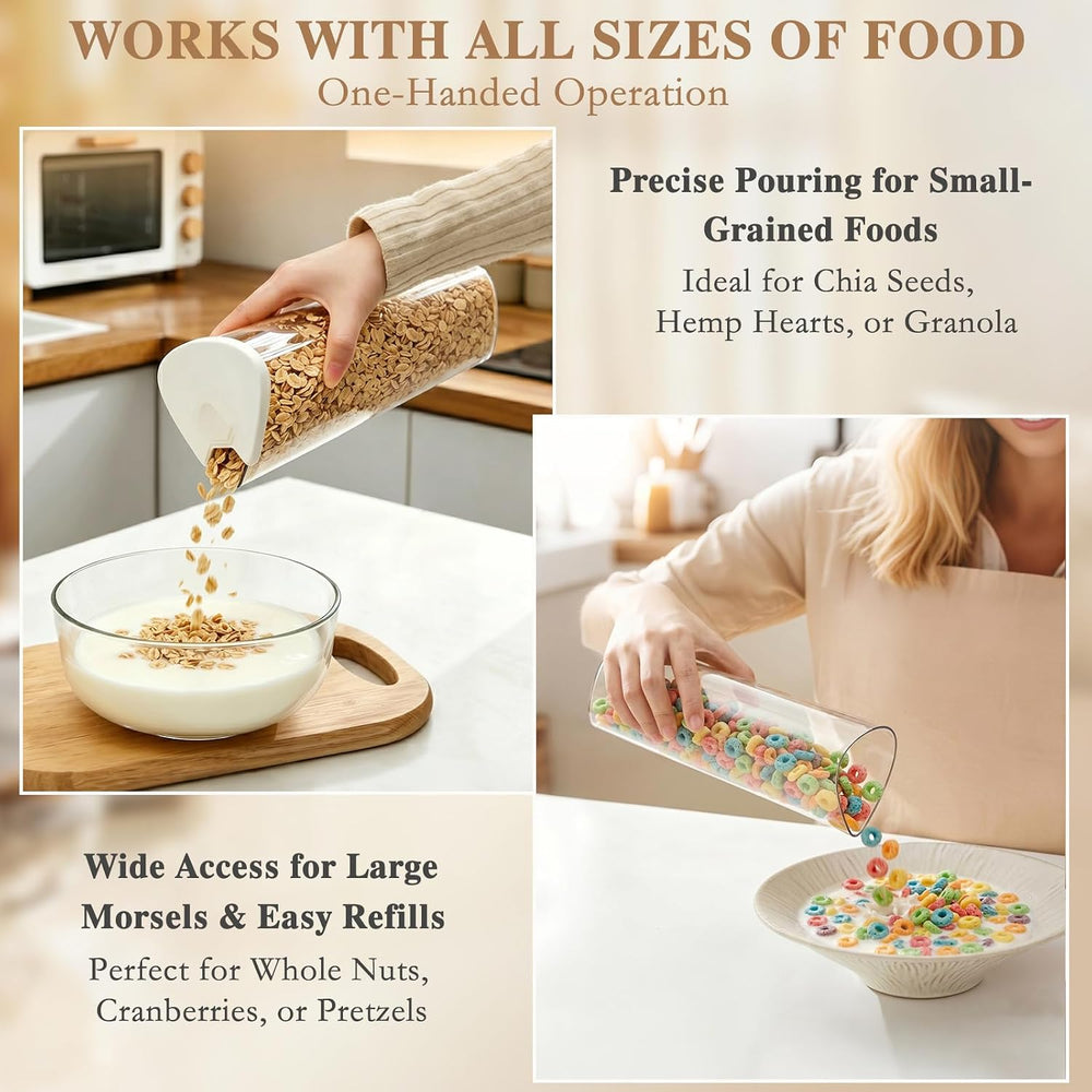 6 Grids Rotating Cereal Dispenser Countertop, 15 lbs Rice Dispenser