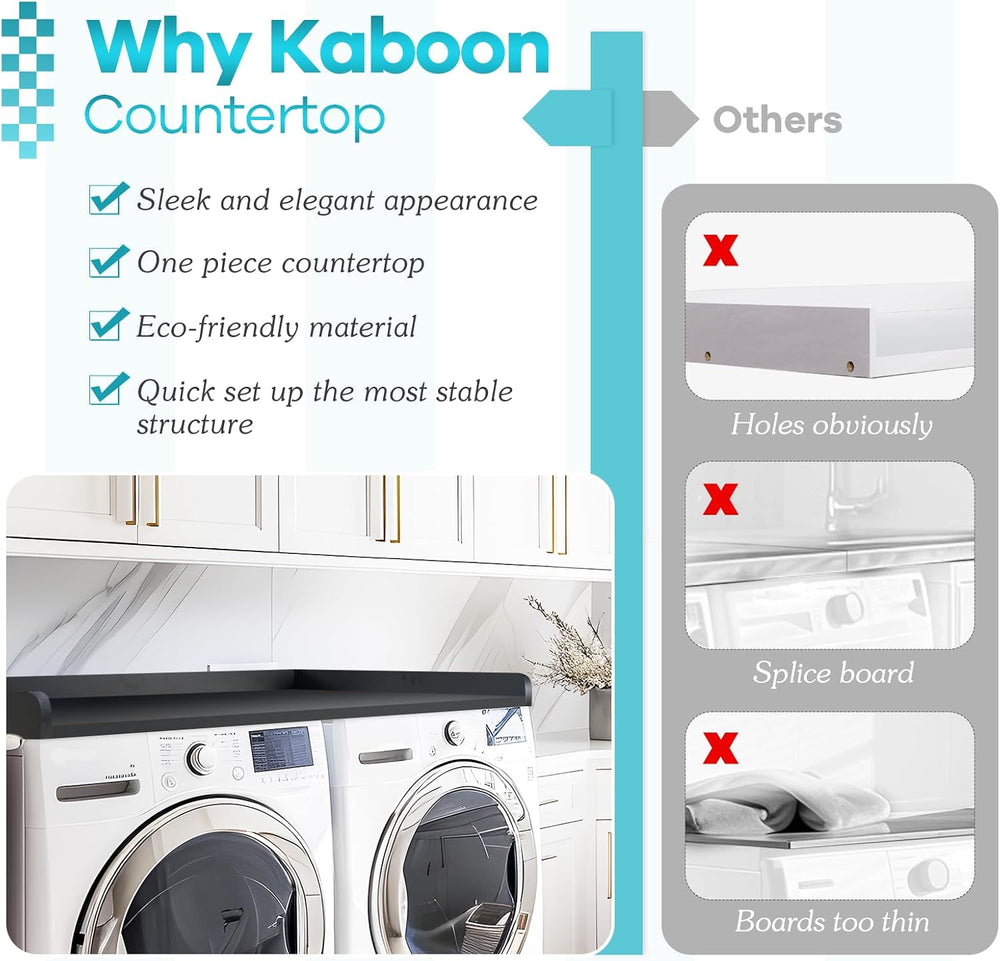 Kaboon Washer Dryer Countertop 58" x 28" Extra Large Version, Melam...