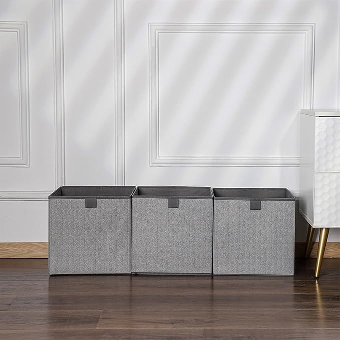 Storage Baskets, 11.8-Inch Woven Fabric Bins, Storage Cubes - Image 9