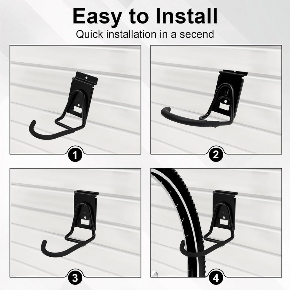 Slatwall Bike Hooks, Heavy Duty Bicycle Hangr with PVC Coating, Wall Mount Ve...
