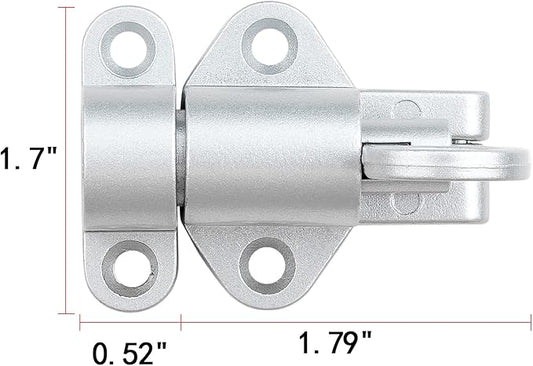 2 Packs Self-Closing Latches,Silver Gray Spring Door Lock,Resilient Bolt Latch - Image 2